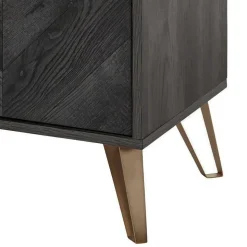 Türen-Kommode in Holzoptik Black Wash - Salivi V