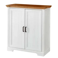 Türen-Kommode in Weiß mit Eiche - Mehady