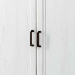 Türen-Kommode in Weiß mit Eiche - Mehady