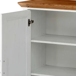 Türen-Kommode in Weiß mit Eiche - Mehady