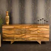 Türen-Sideboard mit toller Rillendesign Front Kentura aus Mango Massivholz