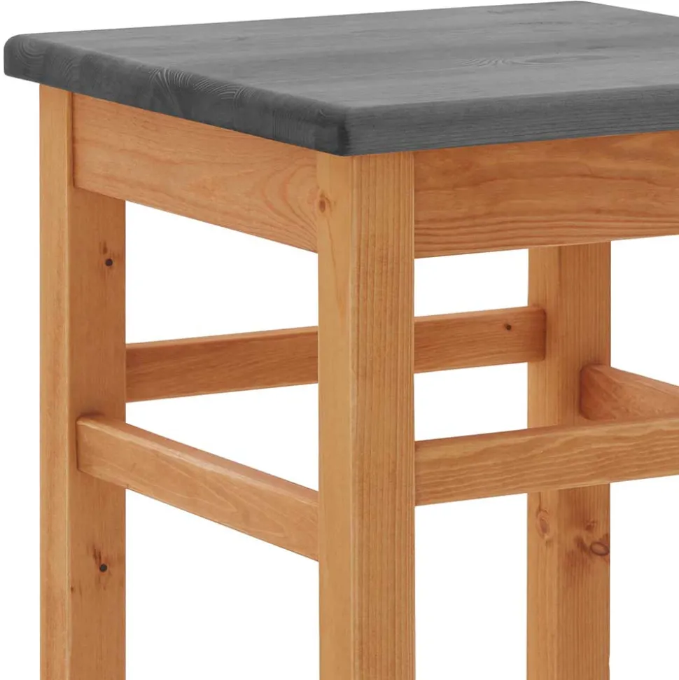 Tresenhocker in Grau und Kiefer Lauge - Ribardo