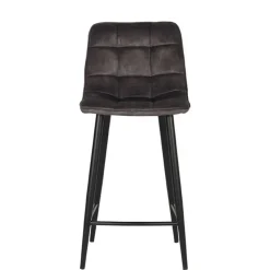 Tresenstühle in Anthrazit Veloursbezug - Varagosta (2er Set)