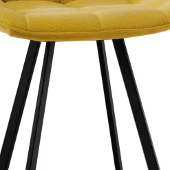 Tresenstühle in Gelb Stoff - Gonron (2er Set)