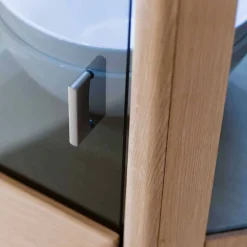 1-türige Eck-Vitrine in Eiche Bianco - Vernella