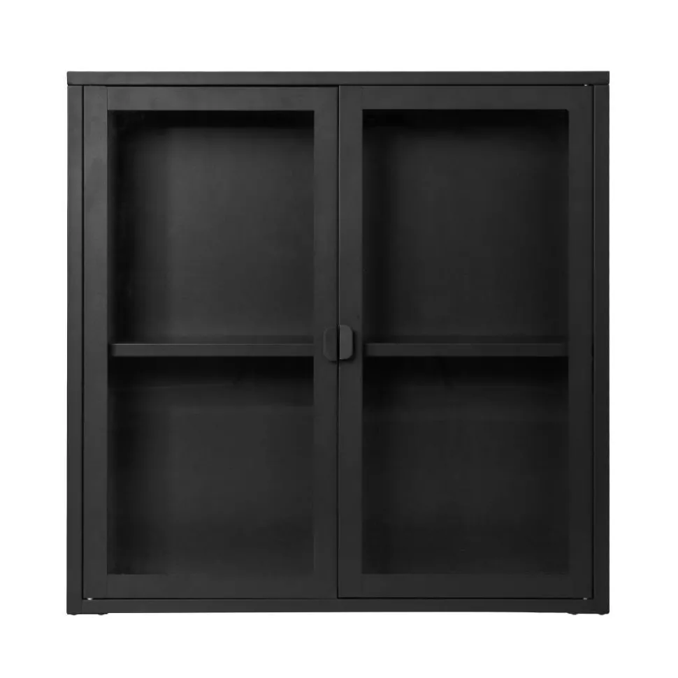 2-türige Hängevitrine in Schwarz - Entury