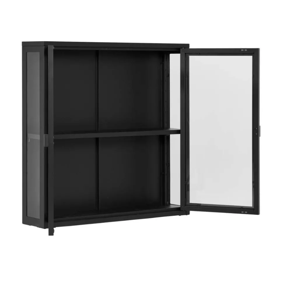 2-türige Hängevitrine in Schwarz - Entury