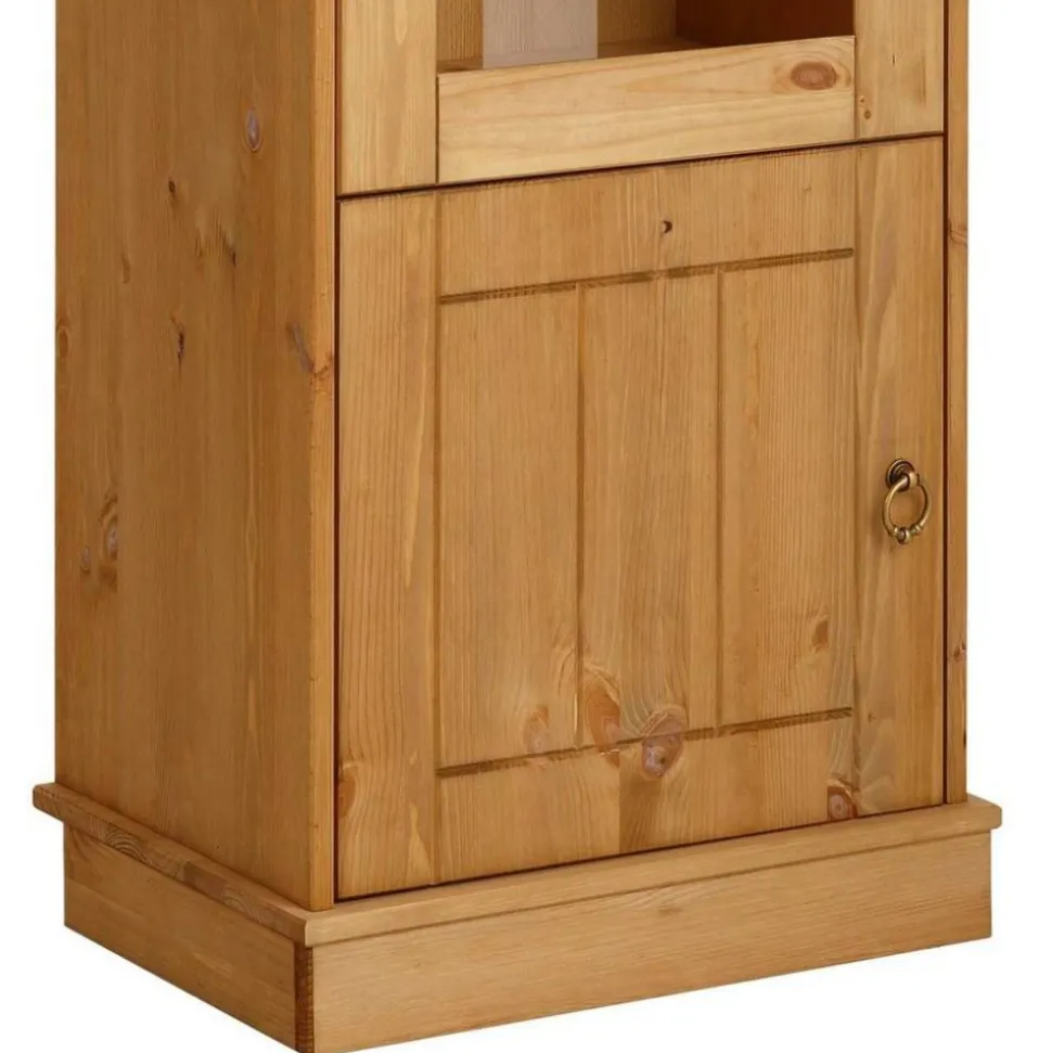1-türige Kiefernholz-Vitrine im Landhausstil - Goro
