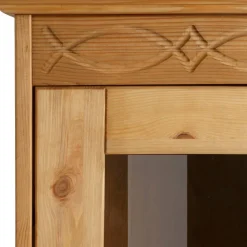 1-türige Kiefernholz-Vitrine im Landhausstil - Goro