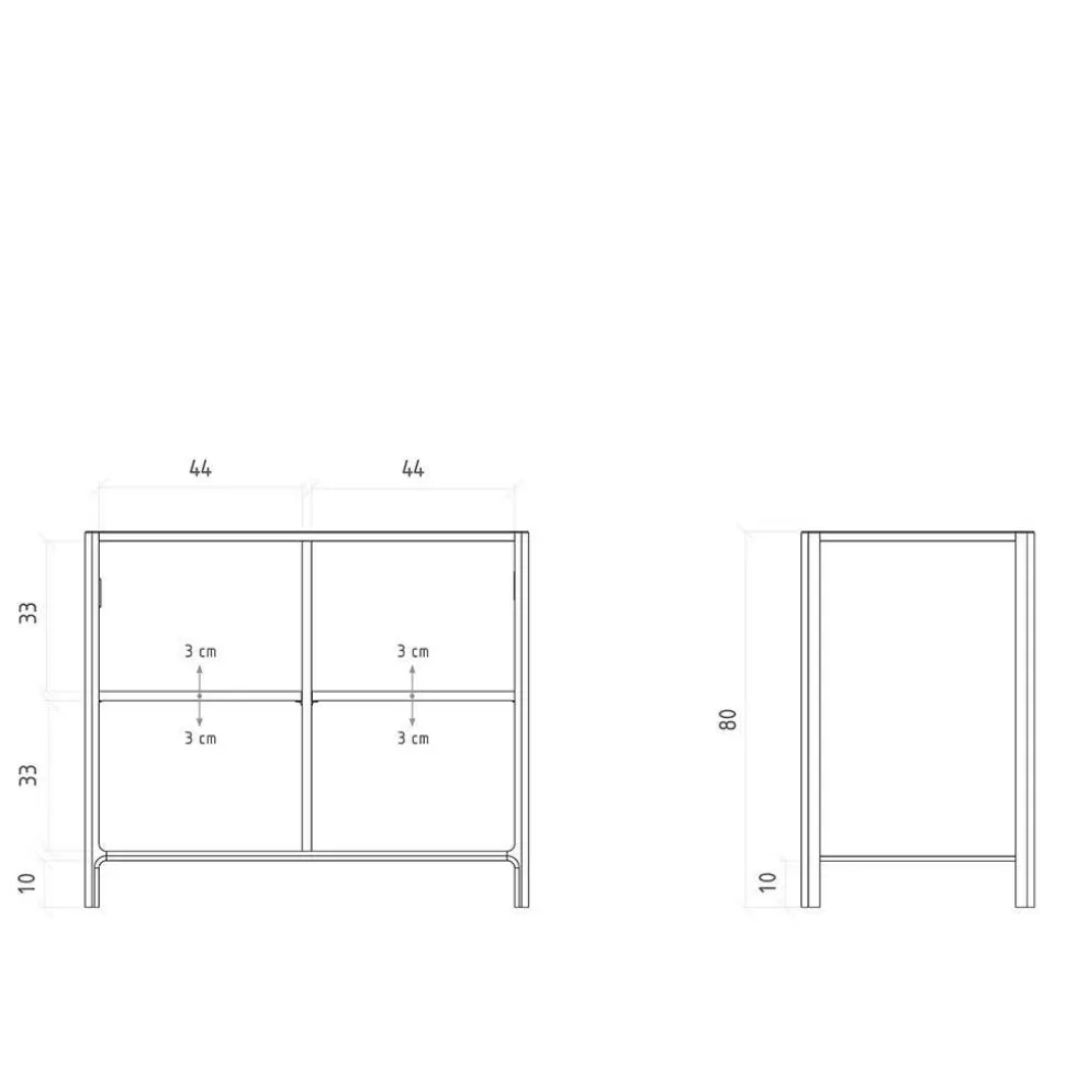 2-türige Kommode aus Wildeiche Massivholz - Laida