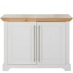 2-türige Kommode in Weiß & Honig - Eyzaco