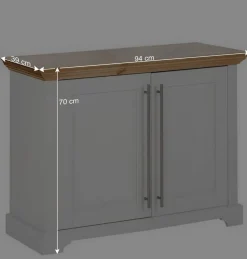 2-türige Kommode in Weiß & Honig - Eyzaco