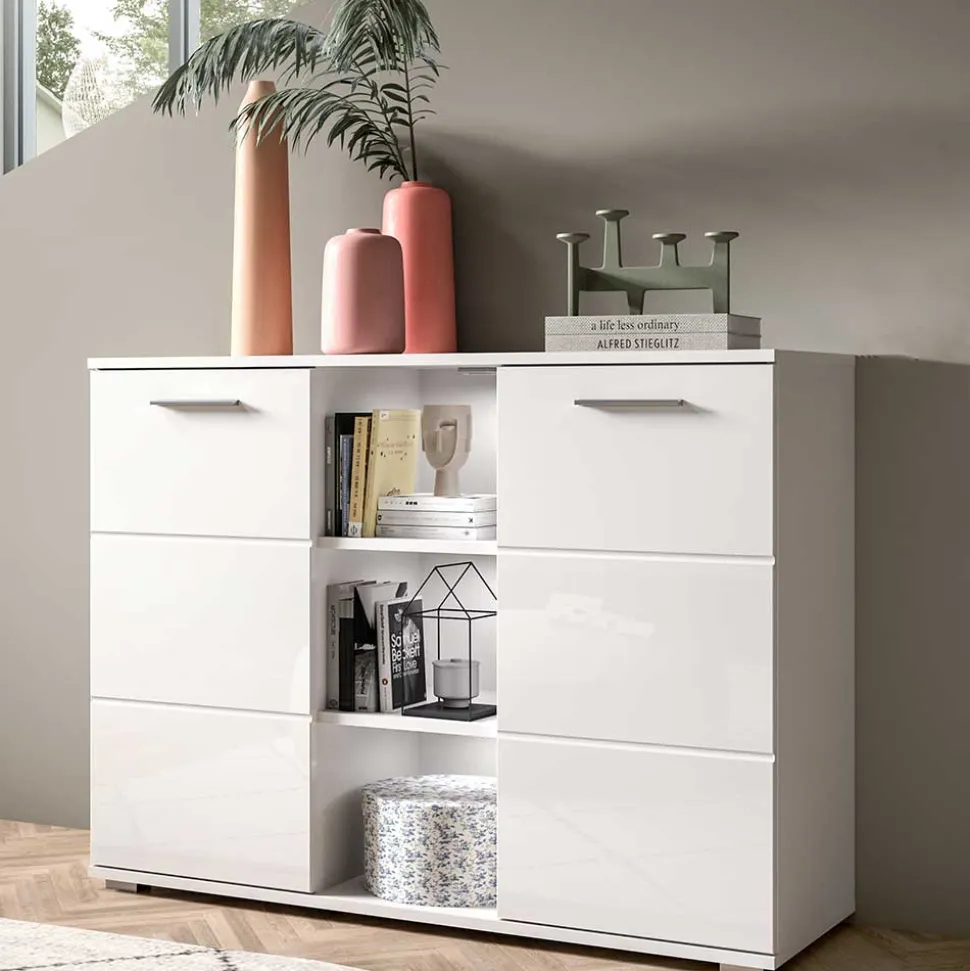 2-türige Kommode mit drei offenen Fächern - Rugova