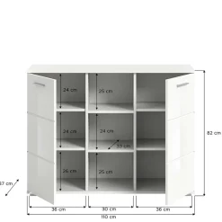 2-türige Kommode mit drei offenen Fächern - Rugova