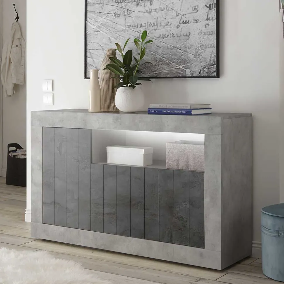 3-türige Kommode mit Regal-Fach - Reading