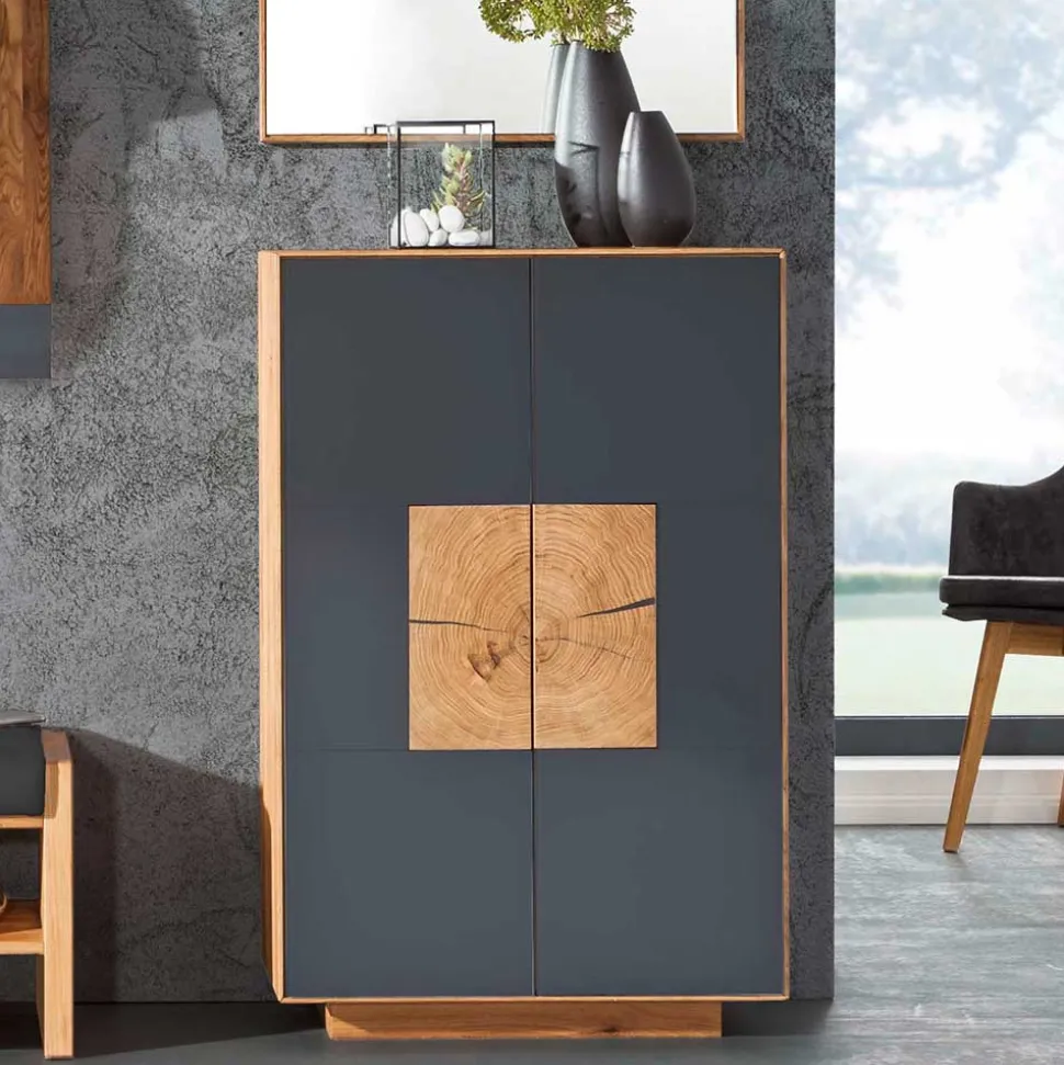 2-türige Schuhkommode in Anthrazit Glas - Mandrey