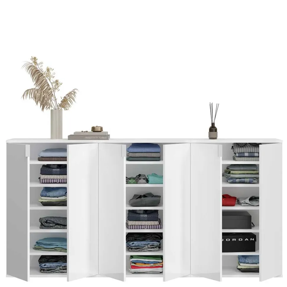 6-türige Schuhkommode in Weiß - Ejulia (dreiteilig)