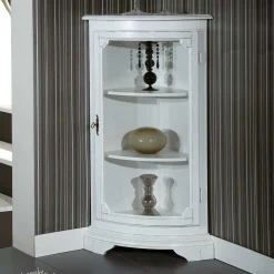 1-türige Vintage Eckvitrine niedrig - 112 cm hoch - Zarinas
