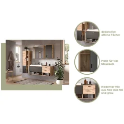 3-türiger Bad Spiegelschrank 80 cm breit - Steikun