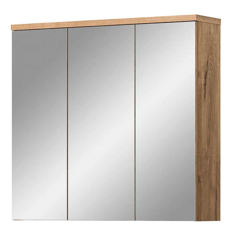 3-türiger Bad Spiegelschrank 80 cm breit - Steikun