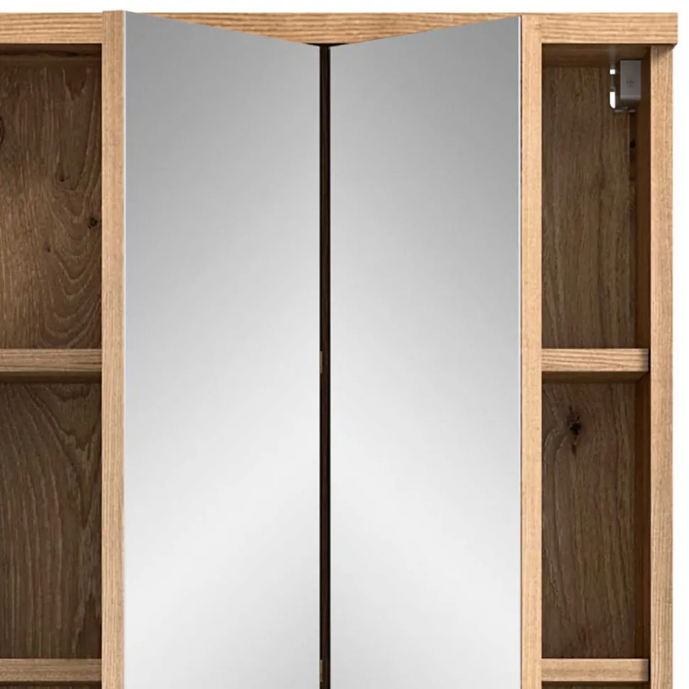 3-türiger Bad Spiegelschrank 80 cm breit - Steikun