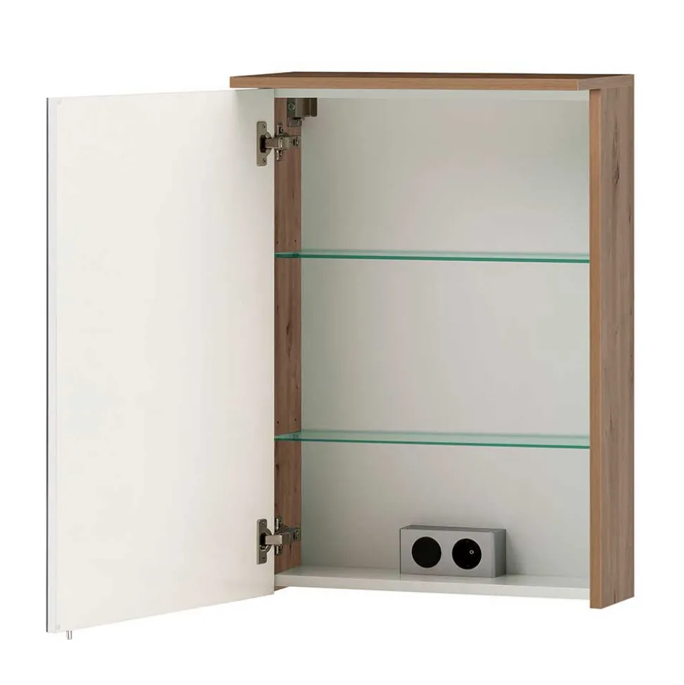 1-türiger Badezimmer-Spiegelschrank mit LED Licht - Traciana