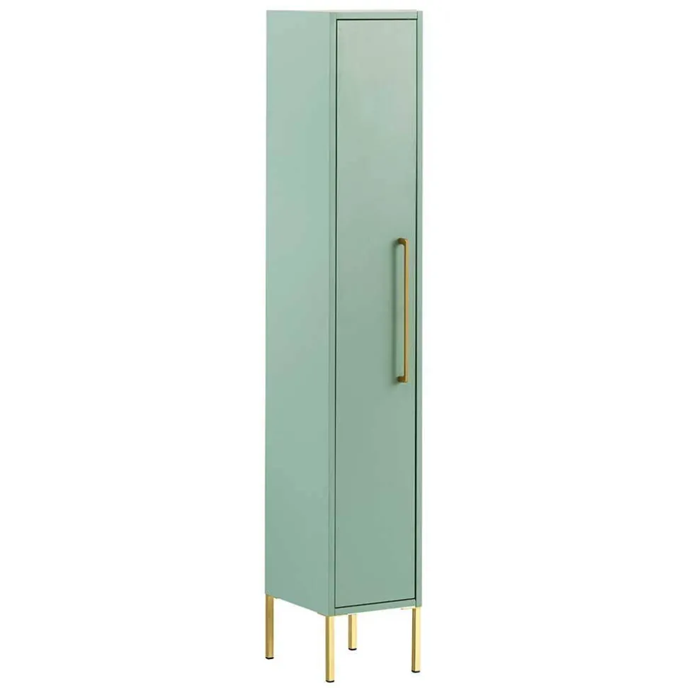 1-türiger Badschrank in Mintgrün & Gold - Aparcian