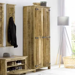 2-türiger Design Dielenschrank aus Mangobaum - Suennas