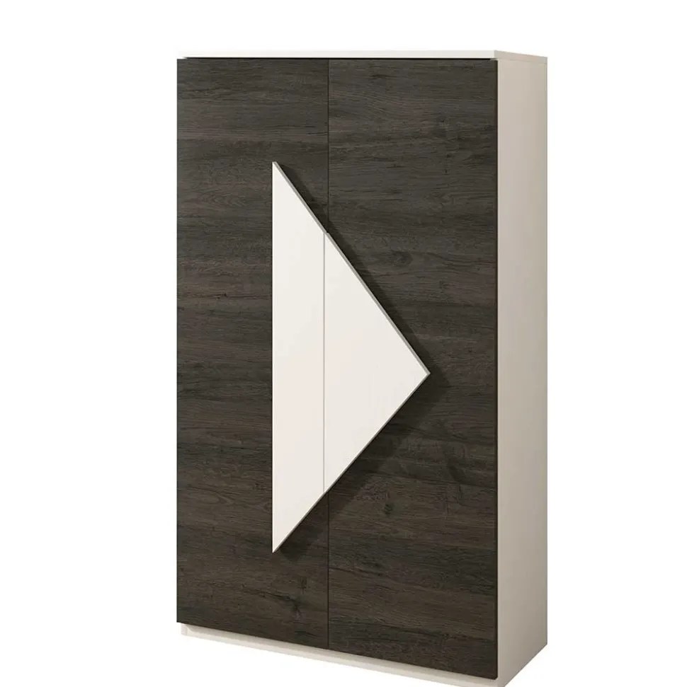 2-türiger Design Schuhschrank 74x128x34 cm - Fredo