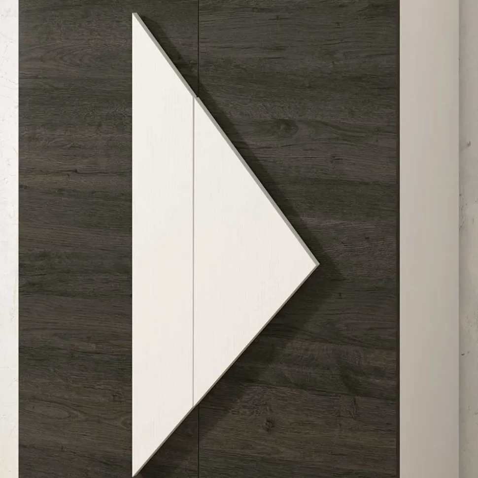 2-türiger Design Schuhschrank 74x128x34 cm - Fredo