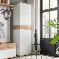 2-türiger Dielenschrank in Weiß & Eiche - Vicanossa