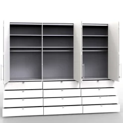 3-türiger Falttürenschrank mit 12 Schubladen - Tivierto