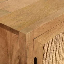 2-türiger Flurschrank aus Holz & Rattan Geflecht - Lazianus