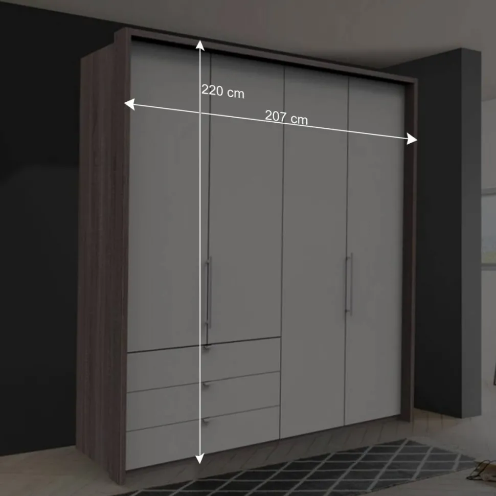 2-türiger Gleittürenschrank mit drei Schubladen - Tivierto