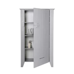 1-türiger Kiefer Schrank in hellem Grau - Ennyano