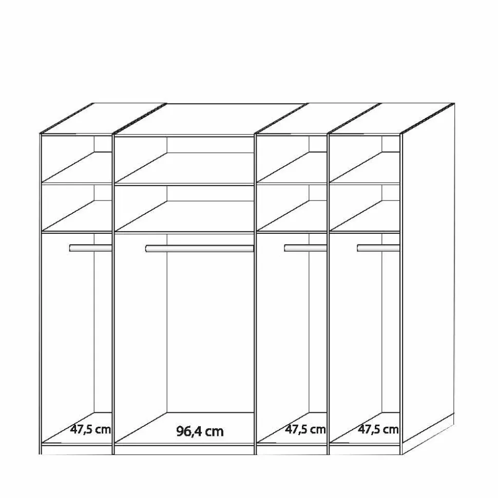 5-türiger Kleiderschrank Anglesia in Creme und Eiche