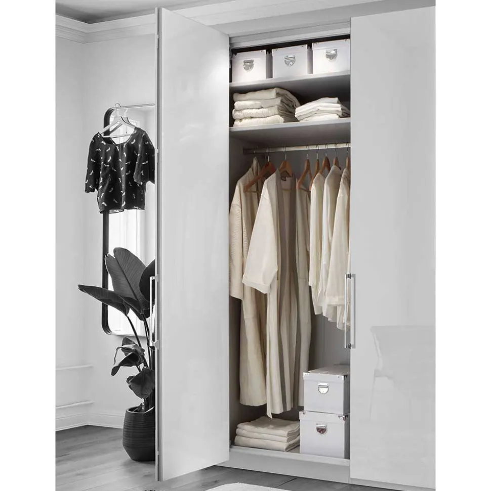 2-türiger Kleiderschrank glasbeschichtet - Jimdira