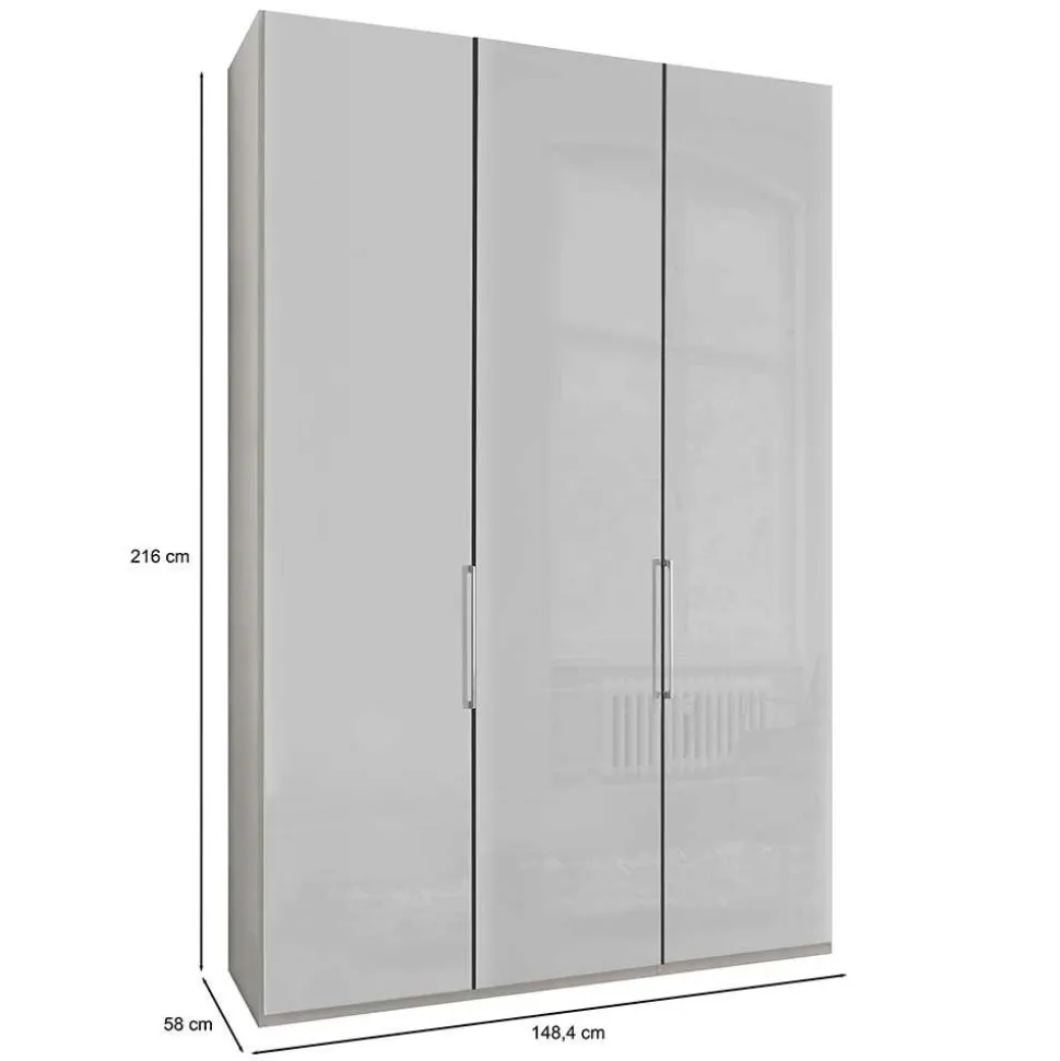 2-türiger Kleiderschrank glasbeschichtet - Jimdira