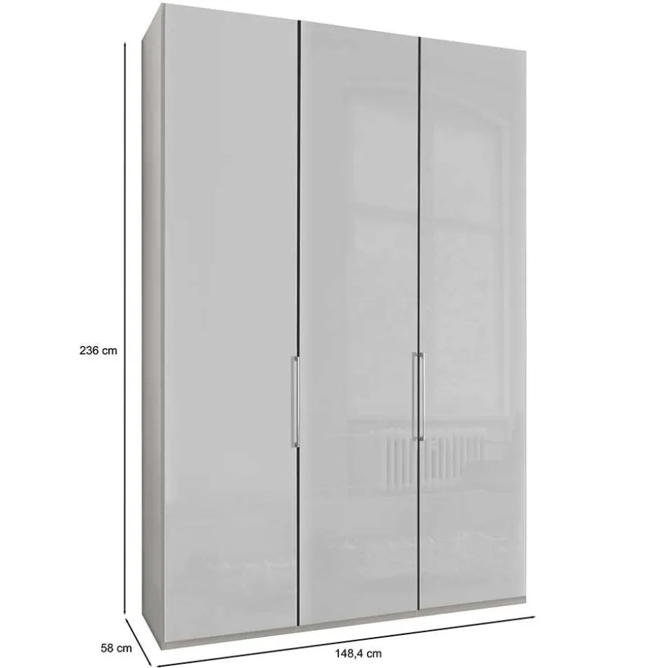 2-türiger Kleiderschrank glasbeschichtet - Jimdira