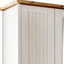 3-türiger Kleiderschrank in Weiß & Eiche Dekor - Malvissa