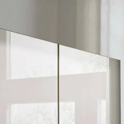 7-türiger Kleiderschrank in Weiß Glas - Dilacco