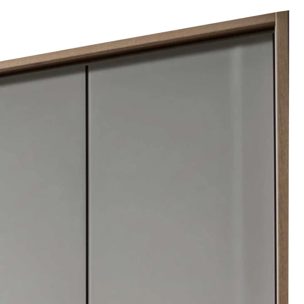 6-türiger Kleiderschrank in Beige Glas - Crascanu