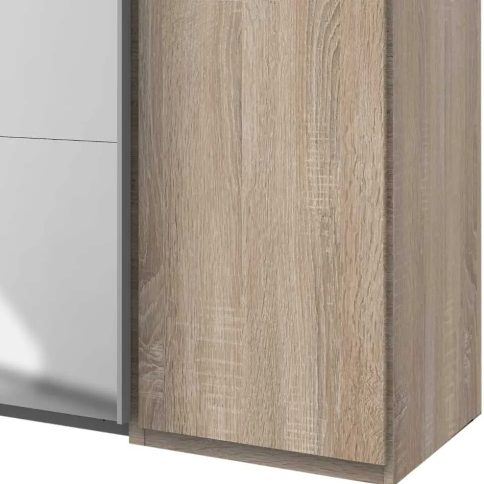 4-türiger Kleiderschrank mit Spiegel Schwebetüren - Metrona