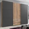 4-türiger Kleiderschrank mit Dreh- & Schiebetüren - Bafata