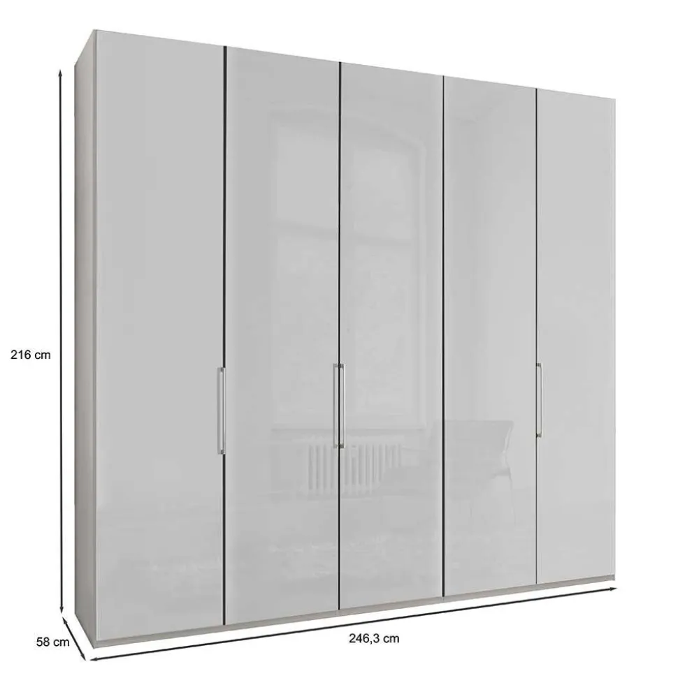 3-türiger Kleiderschrank mit Dreh- und Falttüren - Nujan