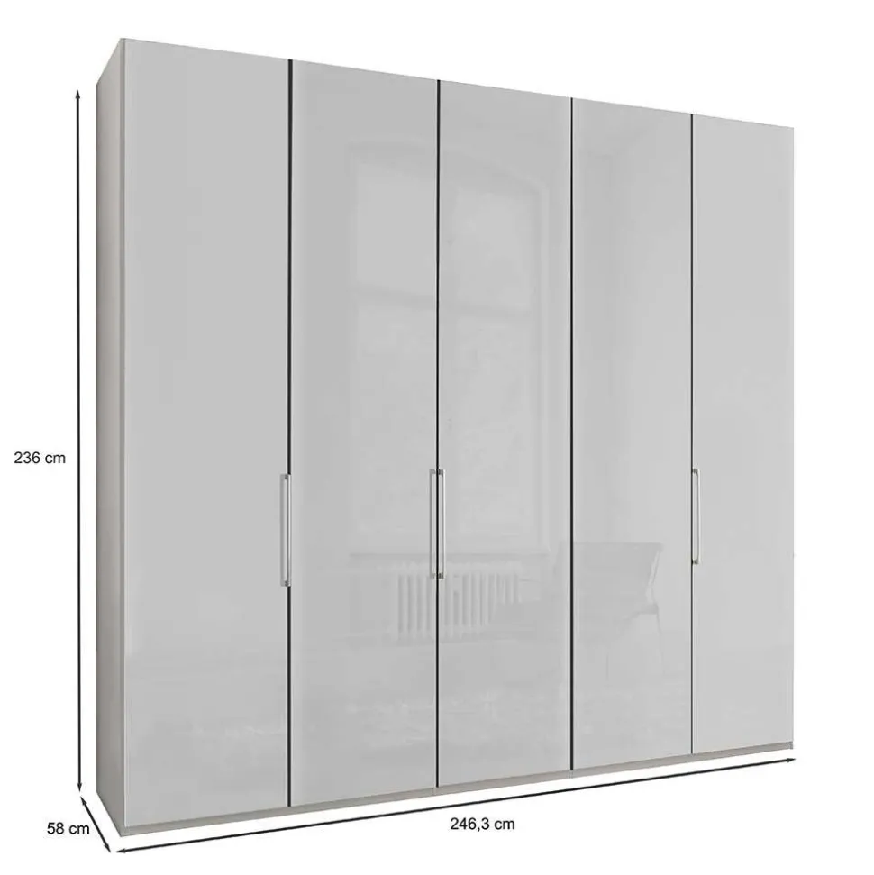 3-türiger Kleiderschrank mit Dreh- und Falttüren - Nujan
