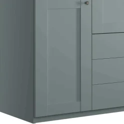 4-türiger Kombi-Kleiderschrank in Graugrün - Rajavo