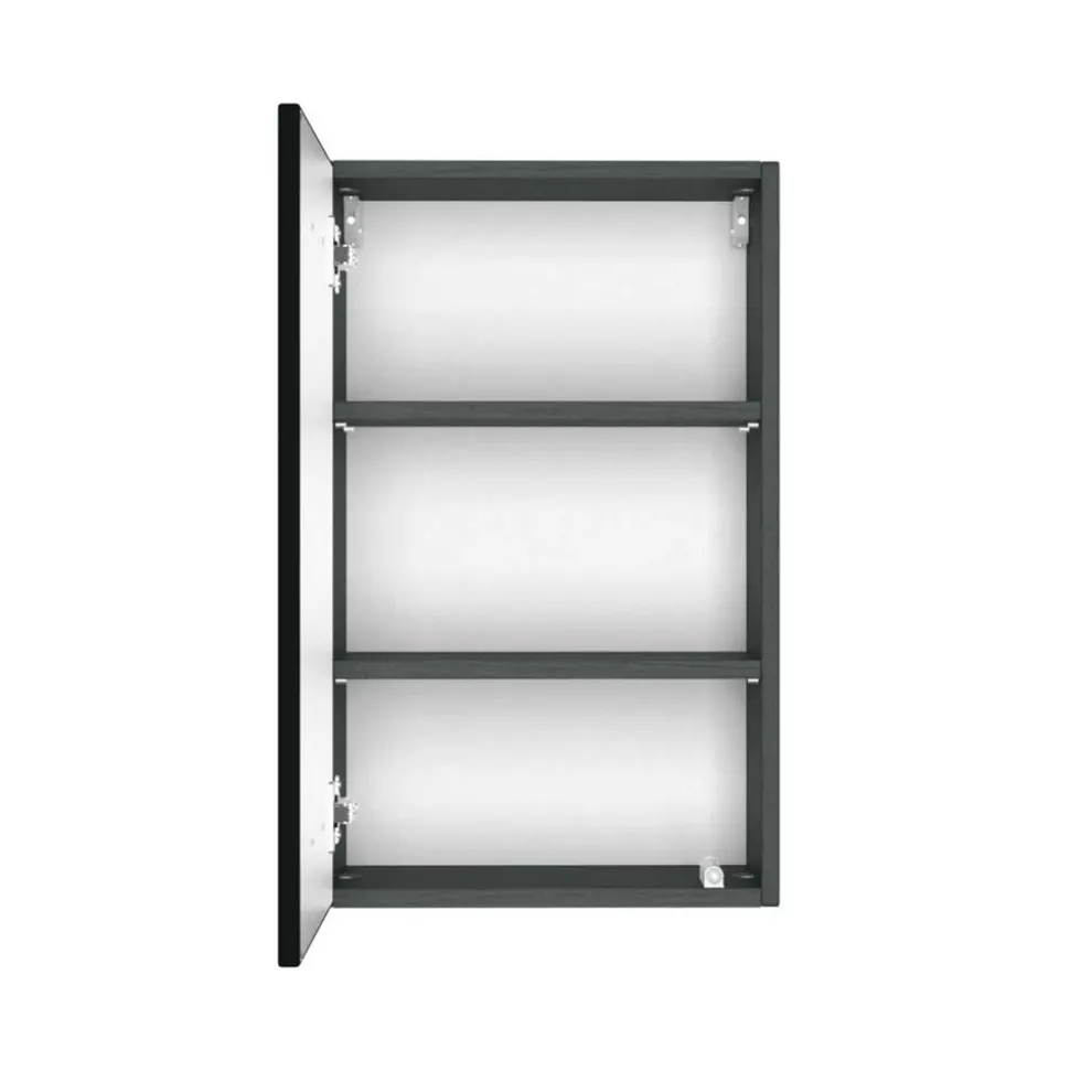 1-türiger Oberschrank fürs Bad in Dunkelgrau - Noricas