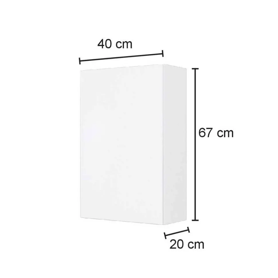 1-türiger Oberschrank fürs Bad in Dunkelgrau - Noricas