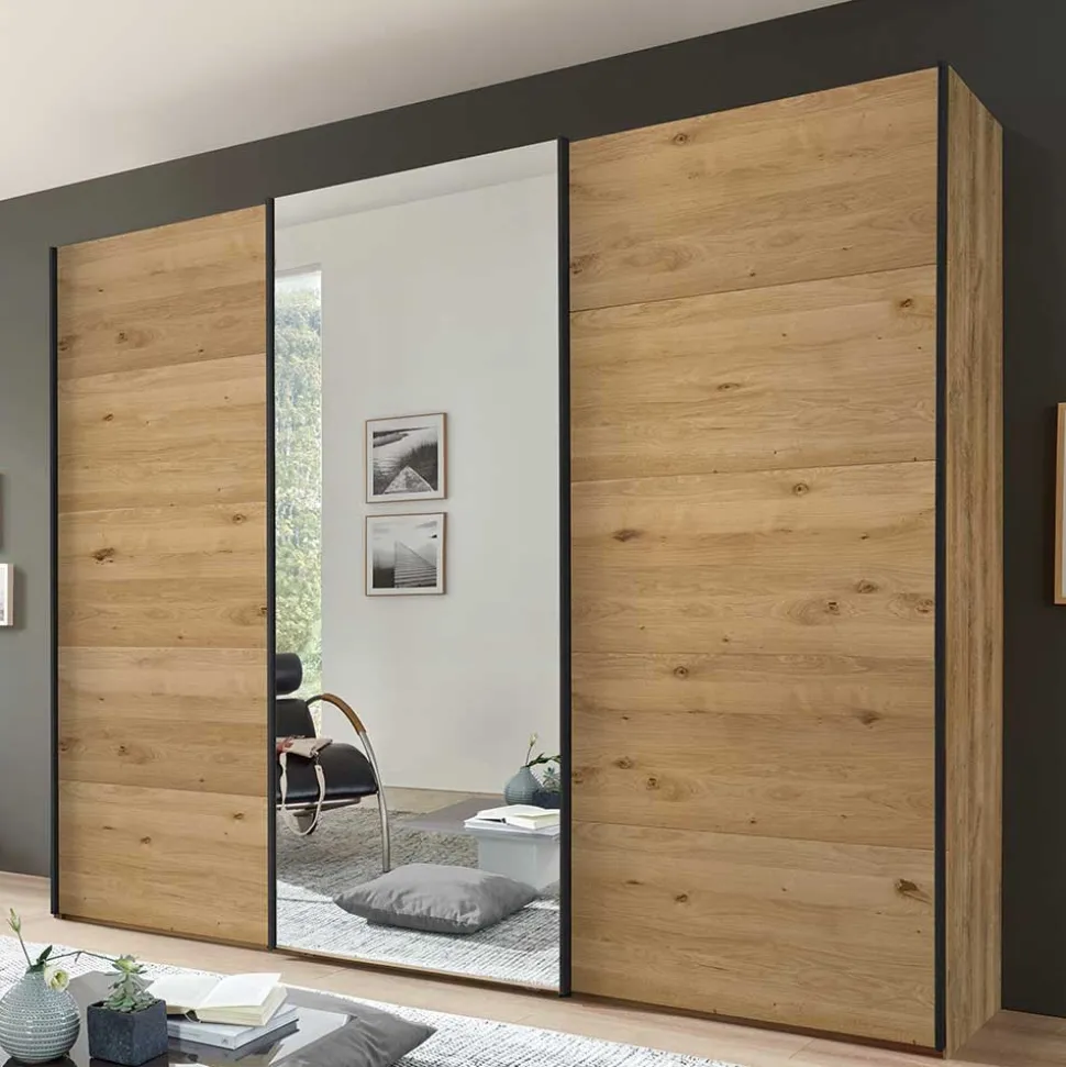 3-türiger Schiebetürenschrank mit Spiegel - Siestago